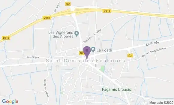 Localisation Crédit Agricole Agence de Saint Génis des Fontaines