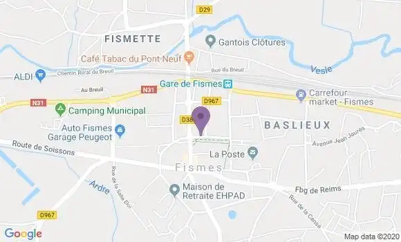Localisation Crédit Agricole Agence de Fismes