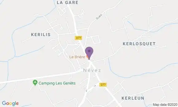 Localisation Crédit Agricole Agence de Névez