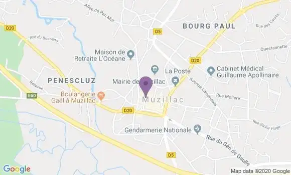 Localisation Crédit Agricole Agence de Muzillac