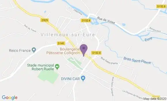Localisation Crédit Agricole Agence de Villemeux sur Eure