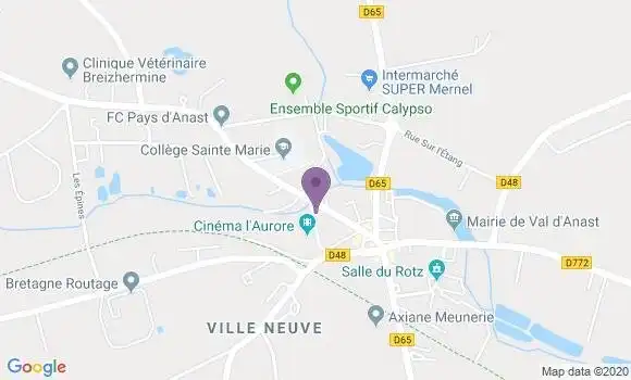 Localisation Crédit Agricole Agence de Maure de Bretagne