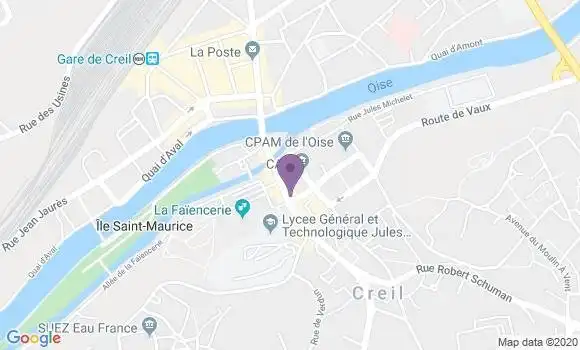 Localisation Crédit Agricole Agence de Creil République