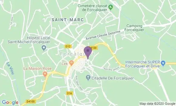 Localisation Crédit Agricole Agence de Forcalquier