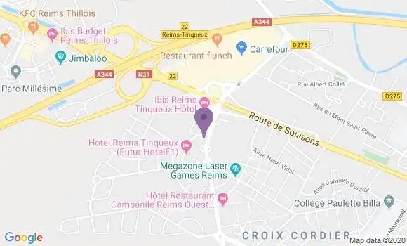 Localisation Crédit Agricole Agence de Tinqueux