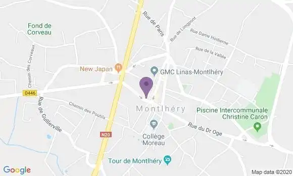 Localisation Crédit Agricole Agence de Montlhéry
