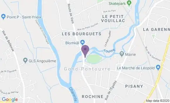 Localisation Crédit Agricole Agence de Le Gond Pontouvre