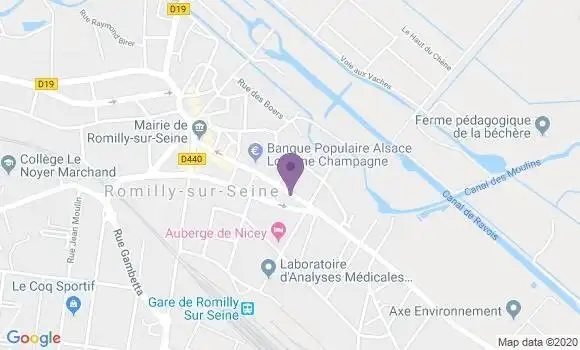Localisation Crédit Agricole Agence de Romilly sur Seine