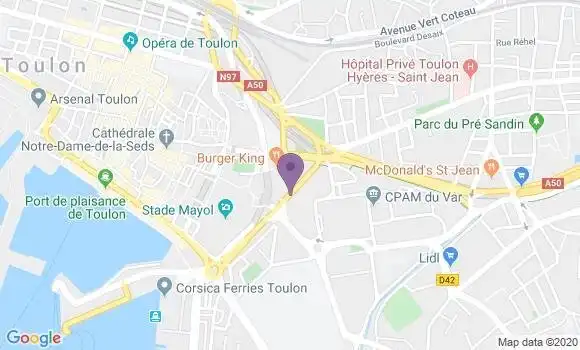 Localisation Crédit Agricole Agence de Toulon Franklin Roosevelt