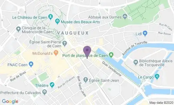 Localisation Société Générale Agence de Caen Bassin Saint Pierre