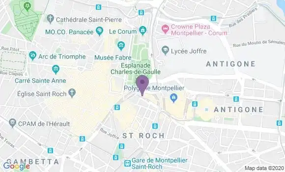 Localisation Crédit Agricole Agence de Montpellier Triangle