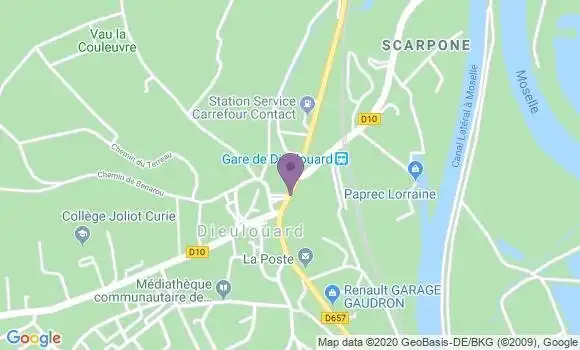 Localisation Crédit Agricole Agence de Dieulouard