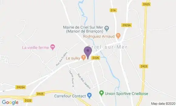 Localisation Crédit Agricole Agence de Criel sur Mer