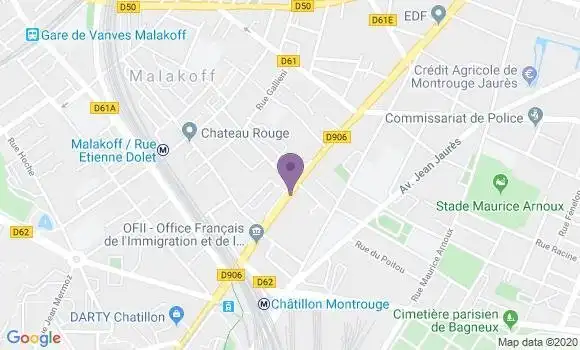 Localisation LCL Agence de Montrouge Sud Ouest