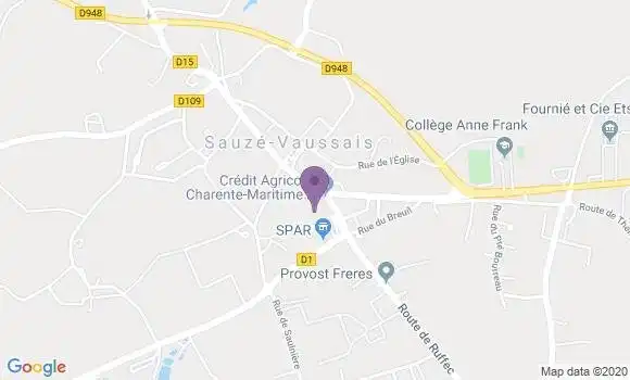Localisation Crédit Agricole Agence de Sauzé Vaussais