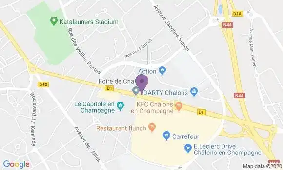 Localisation Crédit Agricole Agence de Saint Memmie Roosevelt