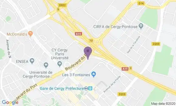 Localisation LCL Agence de Cergy Val d