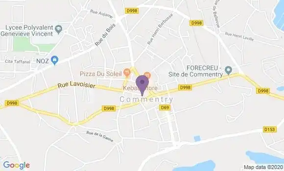 Localisation Crédit Agricole Agence de Commentry