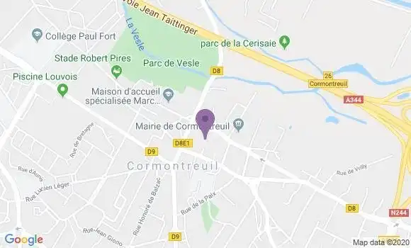 Localisation Crédit Agricole Agence de Cormontreuil