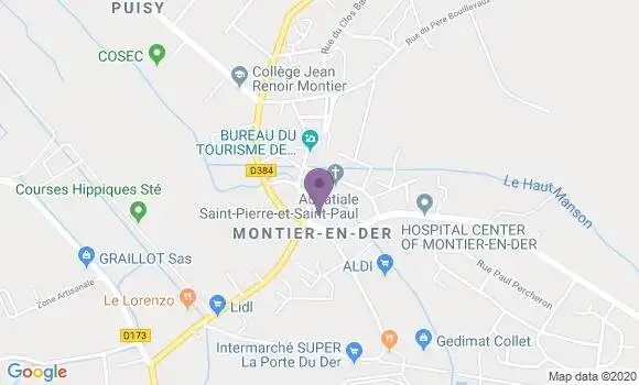 Localisation Crédit Agricole Agence de Montier en Der