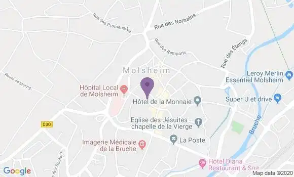 Localisation Crédit Agricole Agence de Molsheim