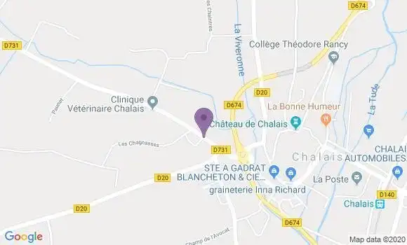 Localisation Crédit Agricole Agence de Chalais
