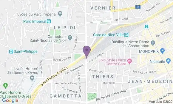 Localisation LCL Agence de Nice Gambetta