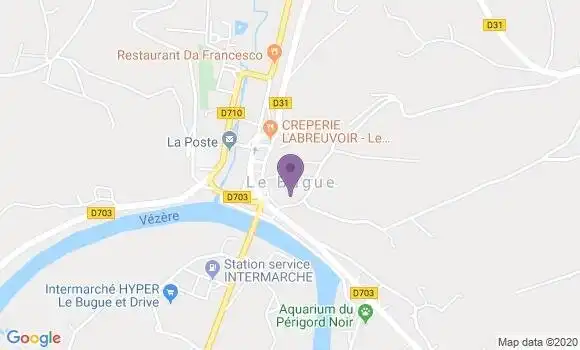 Localisation Crédit Agricole Agence de Le Bugue
