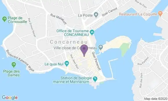 Localisation Crédit Agricole Agence de Concarneau Centre