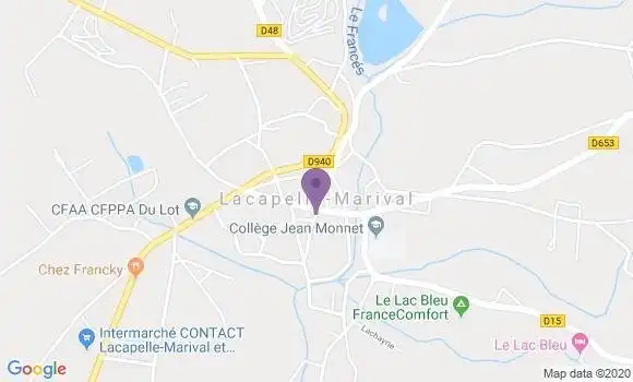Localisation Crédit Agricole Agence de Lacapelle Marival