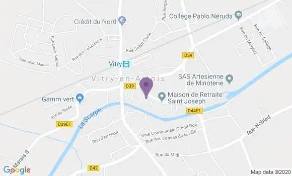 Localisation Crédit Agricole Agence de Vitry en Artois