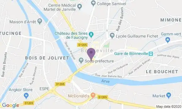 Localisation Crédit Agricole Agence de Bonneville