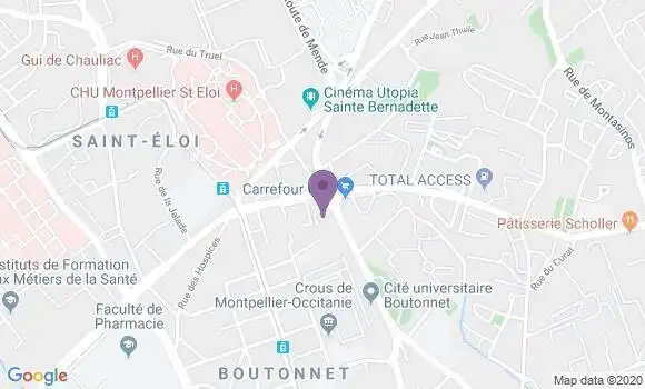 Localisation Crédit Agricole Agence de Montpellier Facultés