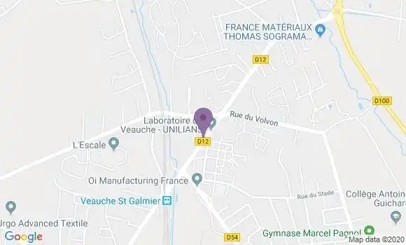 Localisation Crédit Agricole Agence de Veauche Cité