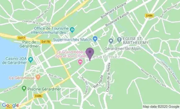 Localisation Crédit Agricole Agence de Gérardmer