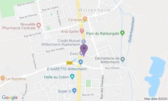 Localisation Crédit Agricole Agence de Wittenheim