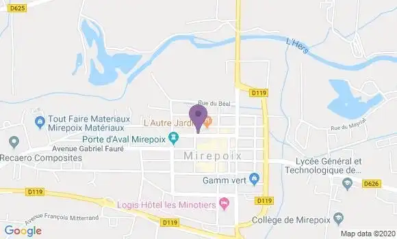 Localisation Crédit Agricole Agence de Mirepoix