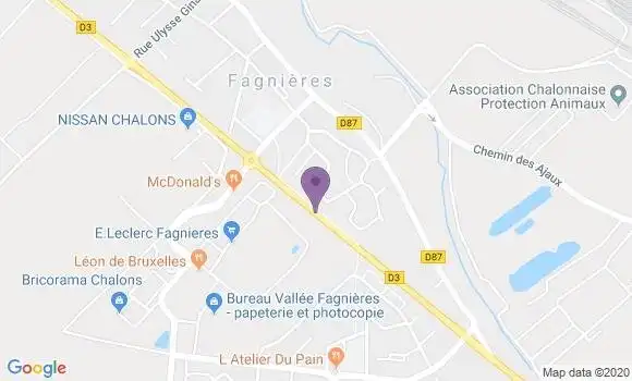 Localisation Crédit Agricole Agence de Fagnières