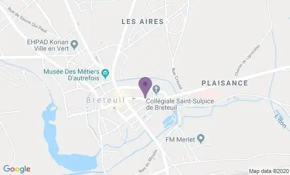 Localisation Crédit Agricole Agence de Breteuil sur Iton