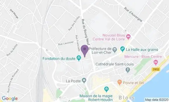 Localisation Crédit Agricole Agence de Blois la Paix