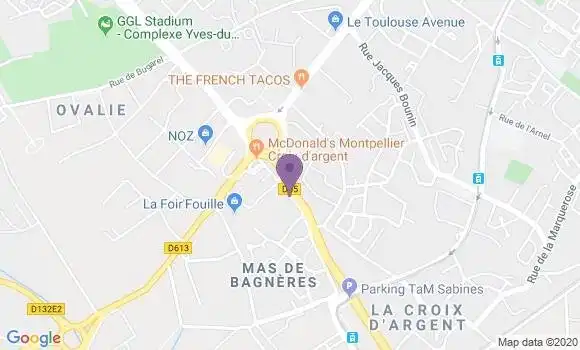 Localisation Crédit Agricole Agence de Montpellier Grand M