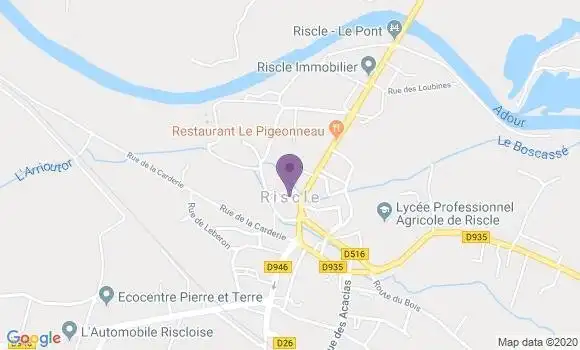 Localisation Crédit Agricole Agence de Riscle
