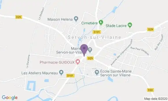 Localisation Crédit Agricole Agence de Servon sur Vilaine