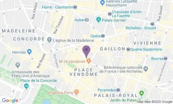Localisation Crédit Agricole Agence de Paris Capucines