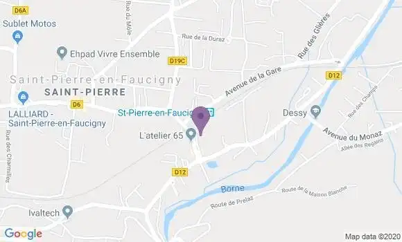 Localisation Crédit Agricole Agence de Saint Pierre en Faucigny