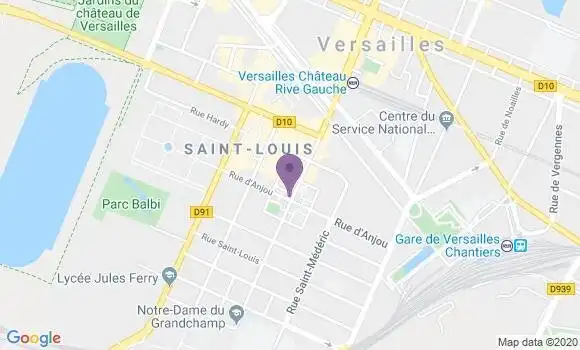 Localisation Crédit Agricole Agence de Versailles Saint Louis
