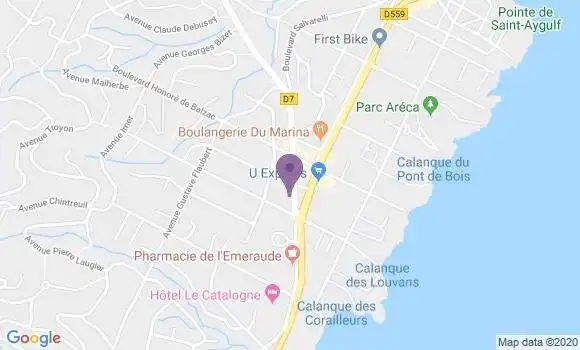 Localisation Crédit Agricole Agence de Saint Aygulf