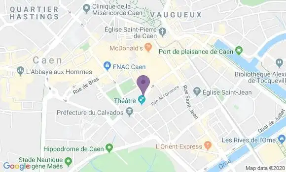 Localisation Société Générale Agence de Caen Centre