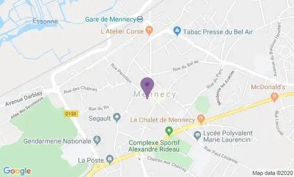 Localisation Crédit Agricole Agence de Mennecy