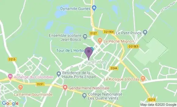 Localisation Crédit Agricole Agence de Guînes